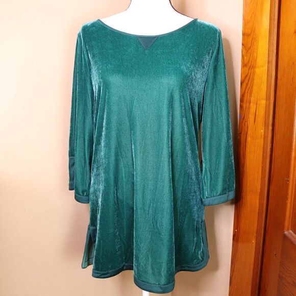 Soft Surroundings | 3/4 Sleeve Velvet Tunic Top Small - Picture 4 of 8